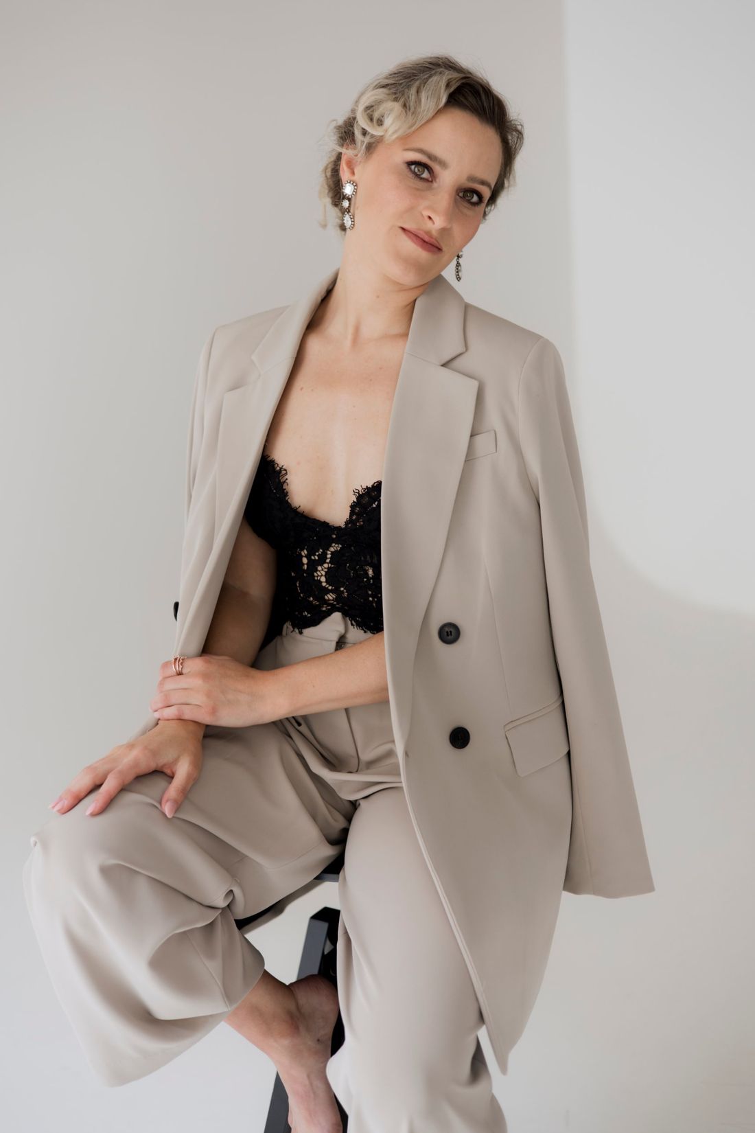 Martha Eason, founder of Seed&Story, in a cream suit